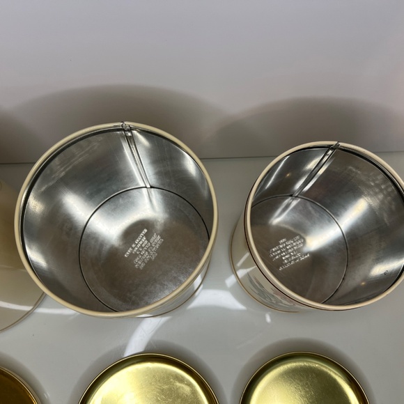 Vintage England Metal Tin Nesting Canister Set Of 4 Birds Kitchen - Picture 11 of 16